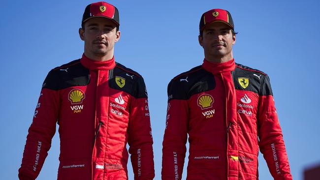 Ferrari drivers Charles Leclerc and Carlos Sainz.