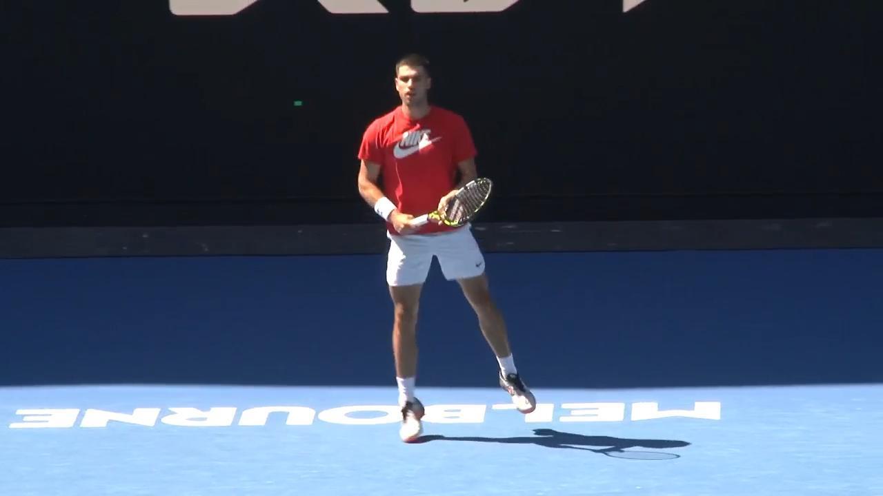 Carlos Alcaraz eyes record-setting career Grand Slam as he trains for Australian Open.