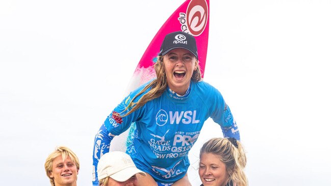 Lennox Head surfer Nyxie Ryan tasted victory twice during the 2022/23 season. Photo: WSL/Natalie Meredith.