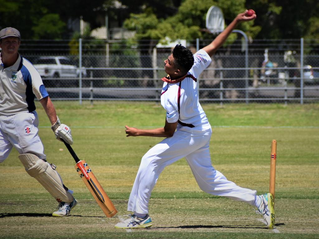 Matt Dalton bowling in his senior representative debut for Clarence River in the North Coast Cricket Council North Coast Premier League One-Day clash against Harwood at McKittrick Park on Sunday, 15th November, 2020. Photo Bill North / The Daily Examiner