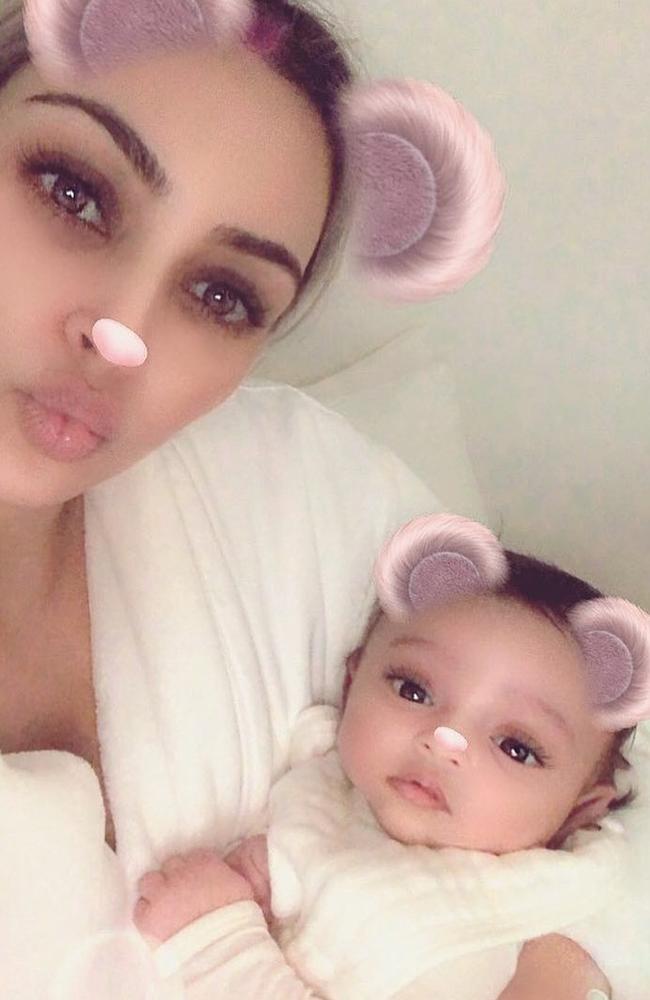 Already pouting! Kim Kardashian and her daughter, Chicago West. Picture: Instagram