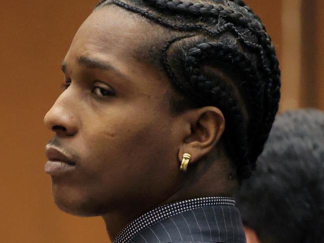 LOS ANGELES, CALIFORNIA - FEBRUARY 18: Rakim Mayers, aka A$AP Rocky, appears in court as the verdict is read during his felony assault trial at Clara Shortridge Foltz Criminal Justice Center on February 18, 2025 in Los Angeles, California. A$AP Rocky was found not guilty on all counts. (Photo by Daniel Cole-Pool/Getty Images)