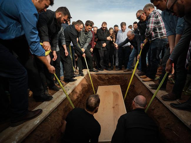 Members of local Mormon communities and relatives of the extended Le Baron family attend the funeral held for Christina Marie Langford. Picture: Getty