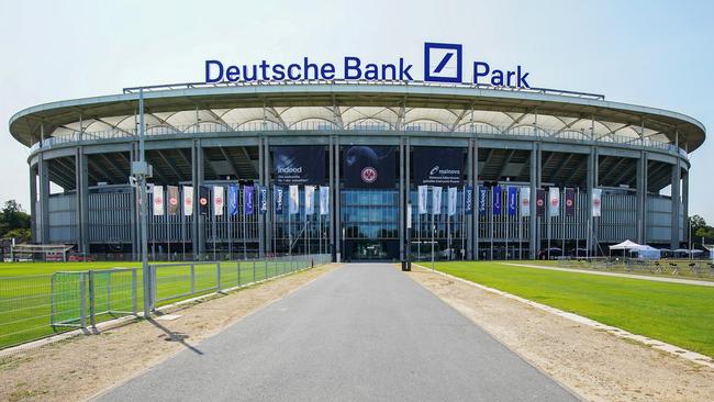 Deutsche Bank Park stadium in Frankfurt. The US Securities and Exchange Commission is investigating the asset management unit of Deutsche Bank over ‘misleading clients about the nature of its sustainable investment offerings’. Picture: Getty Images