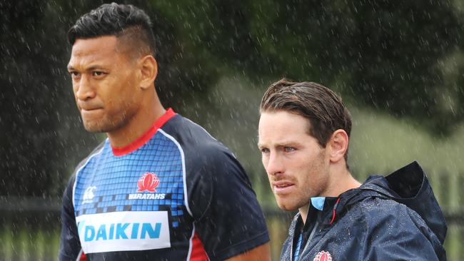 Israel Folau and Bernard Foley are close to re-signing with the Waratahs. Picture: Mark Evans