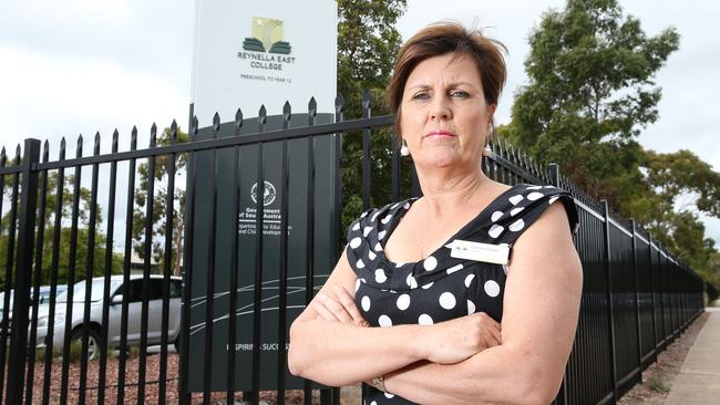 Caroline Green (Principal, Reynella East College) in front of Reynella East College. There was an attempted abduction of a school student at the College, one of three in the southern suburbs in the past fortnight. 19/02/16 Picture: Stephen Laffer