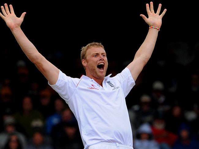 Flintoff in his trademark pose.