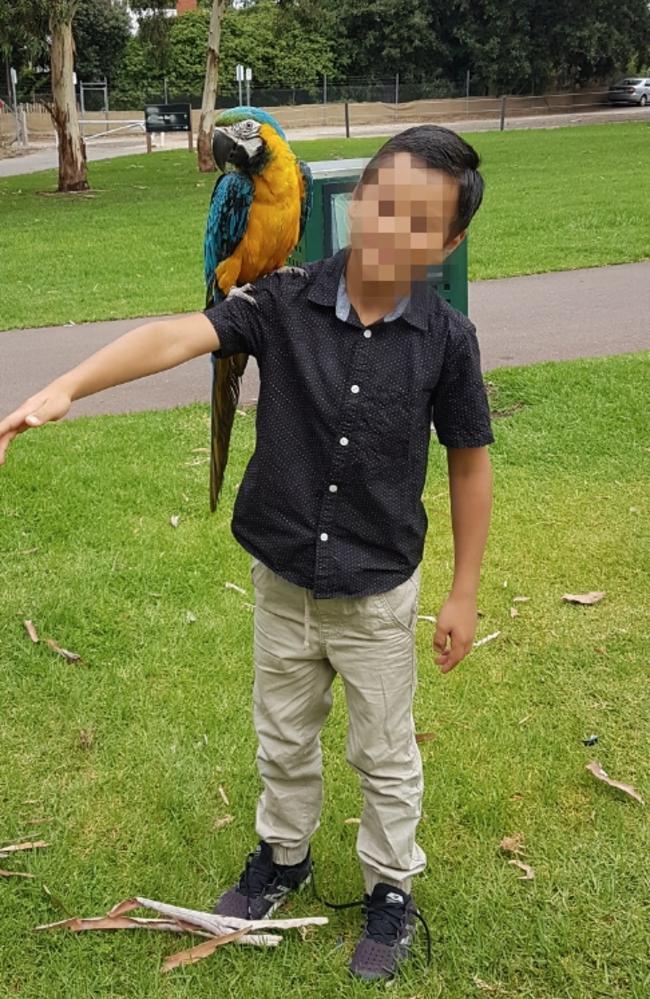 MA with a parrot at Bonython Park in South Australia