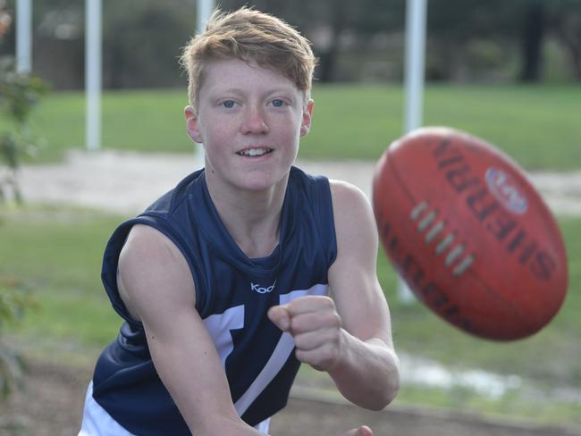 Matthew Rowell shows his skills after he was named captain of the Victorian School Sports Under-12 team in 2013. Picture: Susan Windmiller