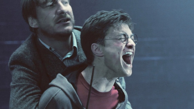 David Thewlis as Remus Lupin and Daniel Radcliffe as Harry Potter in a scene from film Harry Potter and the Order of the Phoenix.