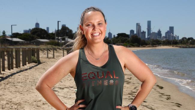 Former olympics synchronised swimmer Tarren Otte is holding a boot camp fundraiser on the beach ahead of the 'virtual' Run for the Kids. Picture: David Crosling