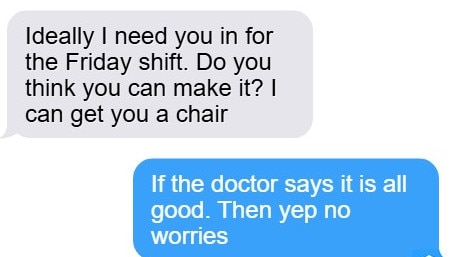The text exchange is quite the wild read. Picture: