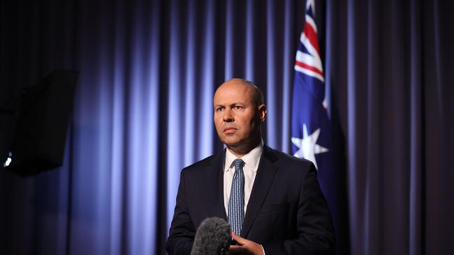 Treasurer Josh Frydenberg speaks to the morning TV networks in Parliament House. Picture: NCA NewsWire / Gary Ramage