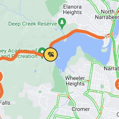 The location of a two-car head-on fatal crash on the Wakehurst Parkway at North Narrabeen at about 4.30pm on Monday. February 19, 2024.