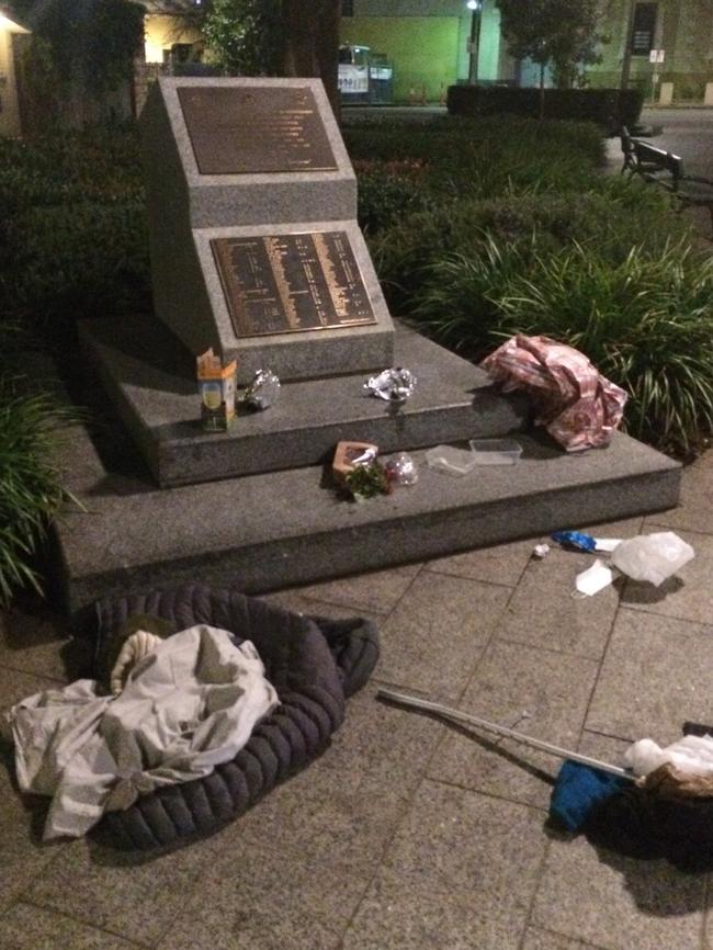 Adelaide’s National War Memorial has been trashed. Picture: Supplied