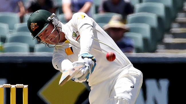 Michael Clarke in action during a 2014 Test against India in Adelaide. Picture: Simon Cross