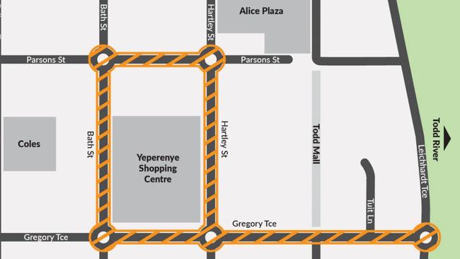 Night works begin on December 8, 2024, for Hartley St, Bath St, Parsons St, and Gregory Tce in the Alice Springs CBD.