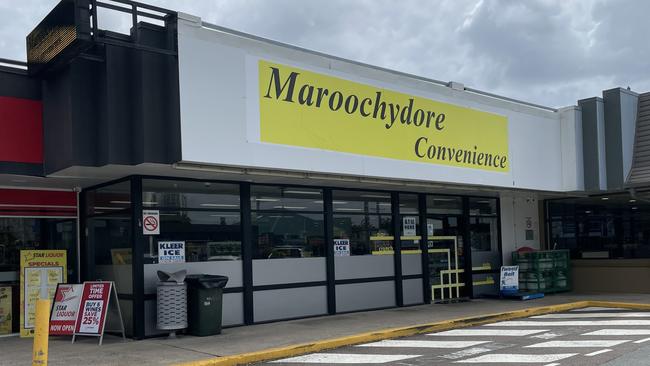 The scene of the alleged robbery of a convenience store in Maroochydore.