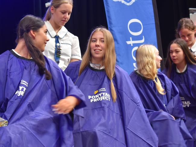 Year 12 students at Loreto College 'Rocked the Chop' for the Cancer Council's Ponytail Project.