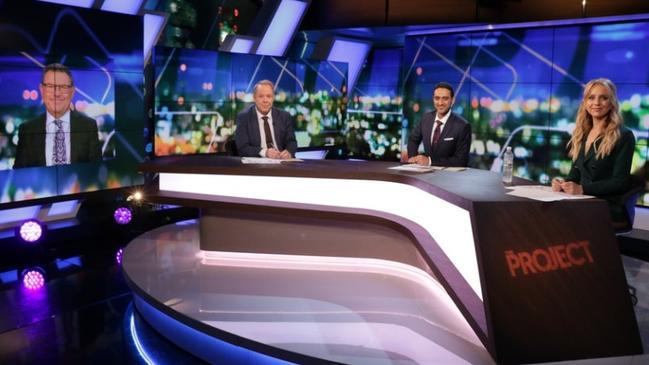 The Project panel (from left) Steve Price, Peter Helliar, Waleed Aly, Carrie Bickmore is also battling a ratings slump.