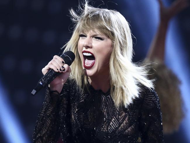 Swift on stage in Houston earlier this year. Picture: AP