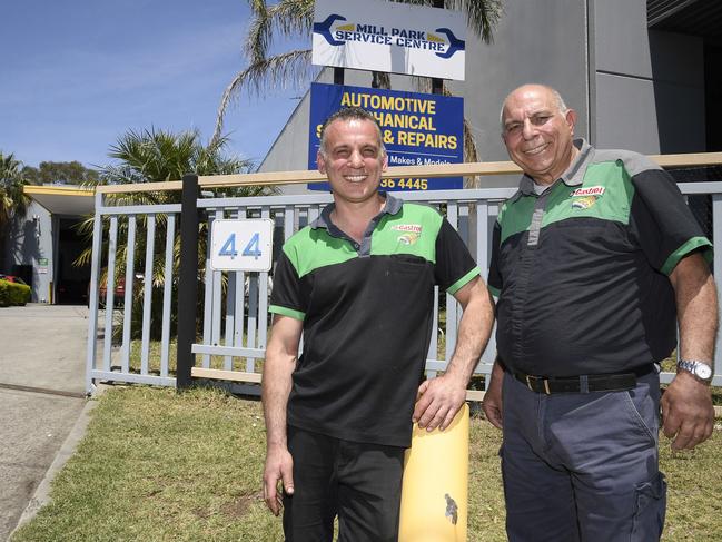 Number 5: Andrew and Peter Papas at their Mill Park Service Centre. Picture: Andy Brownbill