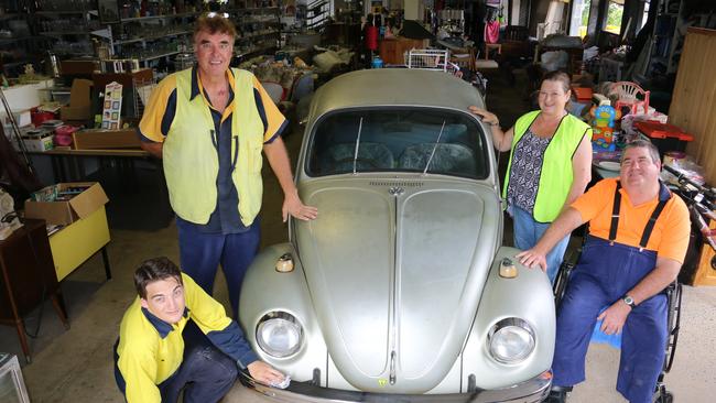 BEEP BEEP: The Anuha Tip Shop team are proudly displaying a 1967 electric Volkswagen Beetle.