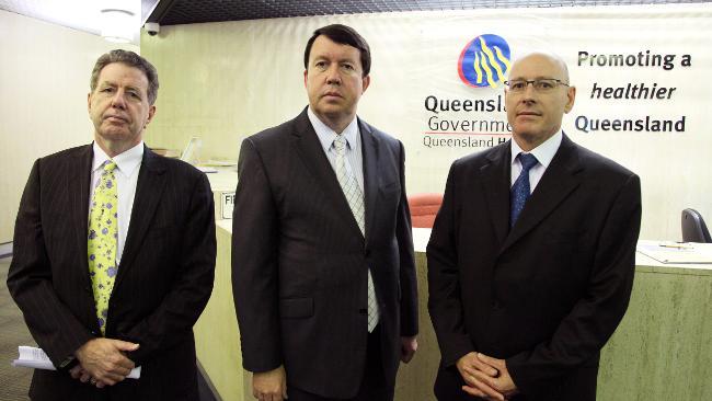 THREE WISE MEN: Queensland Health director-general Mick Reid (left), Paul Lucas and Michael Walsh.Pic: Liam Kidston