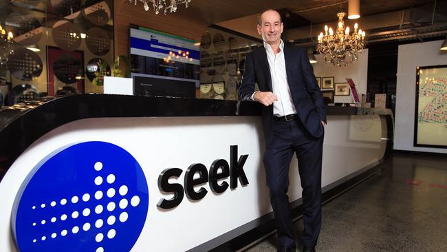 Seek CEO Andrew Bassat at their Melbourne HQ. Picture: Aaron Francis/The Australian