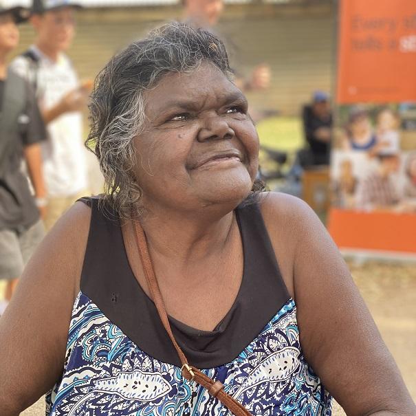 Katherine local Julie Mununggurr in attendance at the Katherine Show. Picture: Supplied.