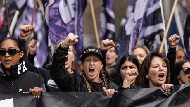 Protesters in Melbourne. Picture: NewsWire / Diego Fedele