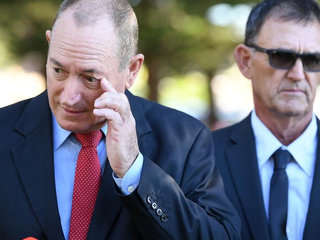 Senator Fraser Anning speaks to the media at Dunningham Park at Cronulla. Picture: Joel Carrett