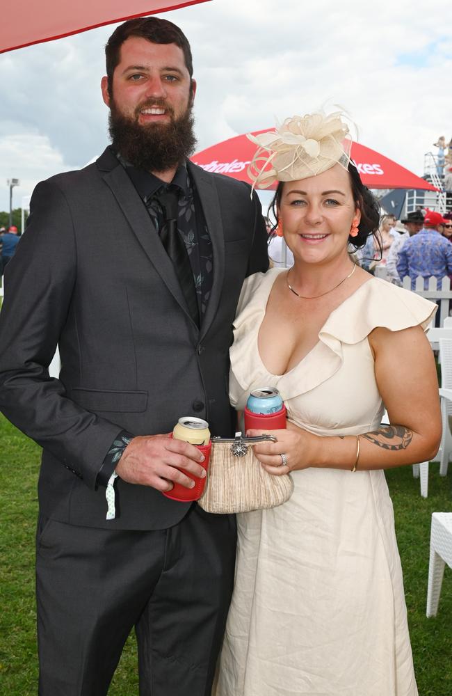 Aaron and Carley Treloar at 2023 Ladbrokes Mackay Cup Mackay Turf Club Saturday 22 July 2023 Picture: Michaela Harlow