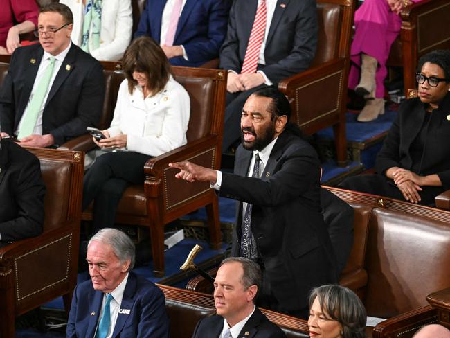 Al Green shouts as US President Donald Trump speaks during his address. Picture: AFP