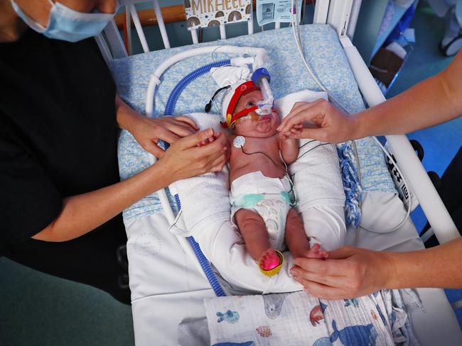 Mikaeel Duarte was born 26 weeks premature and has spent close to three months in NICU. Picture: Sam Ruttyn