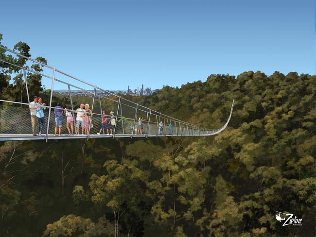 Mount Coot-tha zipline artist impression of the Skywalk cultural heritage tour.