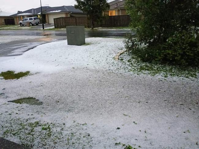 Morayfield in Queensland got hit by heavy rain and hail earlier in the week. Picture: Facebook