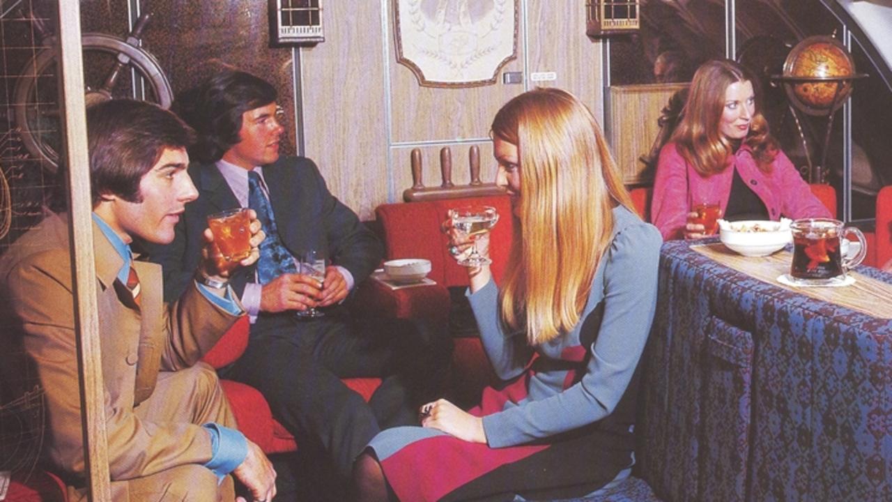 First Class Lounge B747 1970s. Picture: Qantas