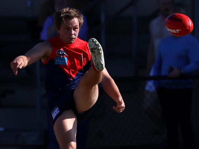 VAFA: Old Brighton v Old Haileybury: Alfred Jarnestrom of Old Brighton at Brighton Beach Oval on Saturday 22nd of April 2023 in Brighton, Victoria, Australia.Picture: Hamish Blair