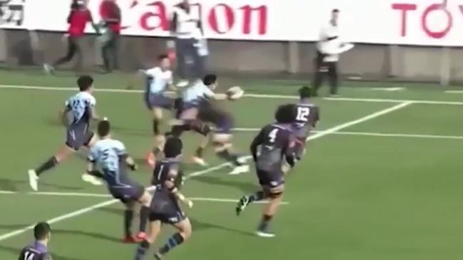 Japanese Rugby player pulls off 'hit of the year'