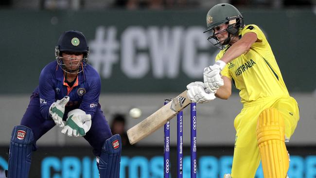 Ellyse Perry is in danger of missing the World Cup final. Picture: David Rowland / AFP