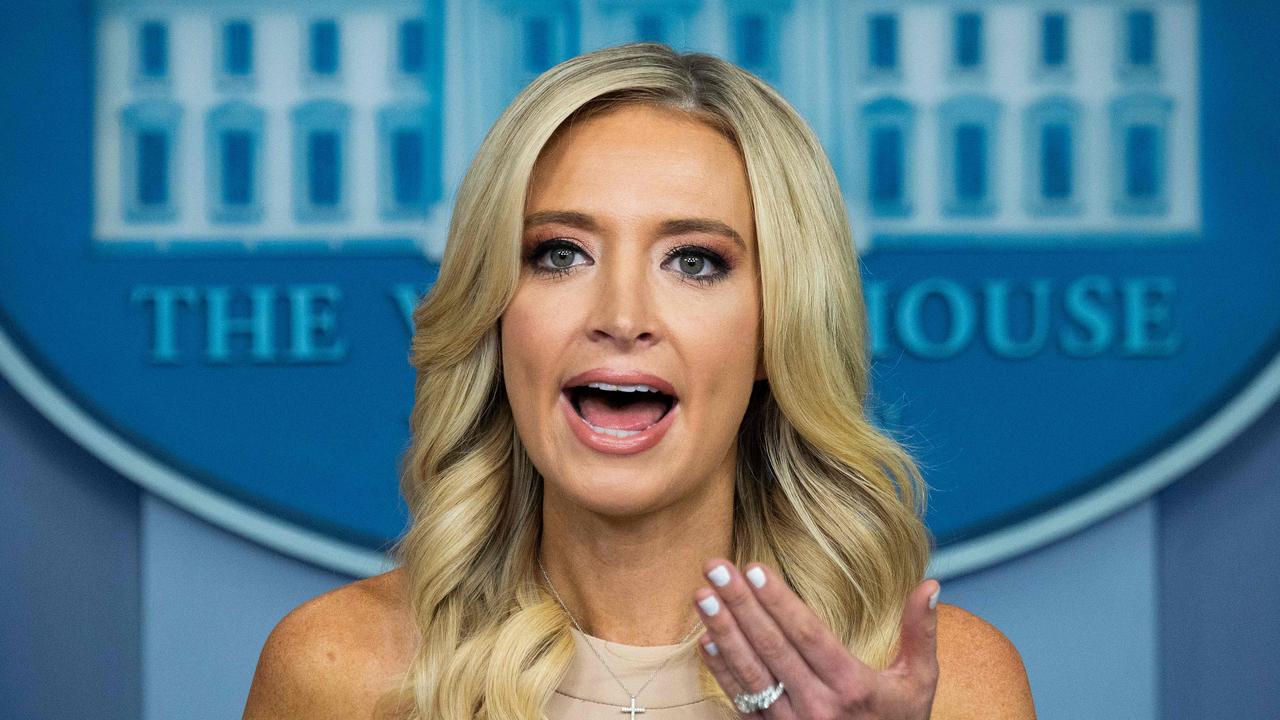 White House Press Secretary Kayleigh McEnany said Donald Trump the most informed person on the planet when it came to security threats against the US. Picture: Jim Watson/AFP