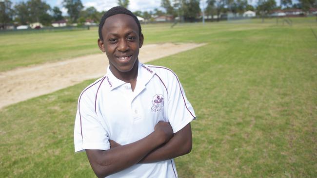 Foday Bawoh on the track or field at Popondetta Park for a Junior sports Star Nomination.