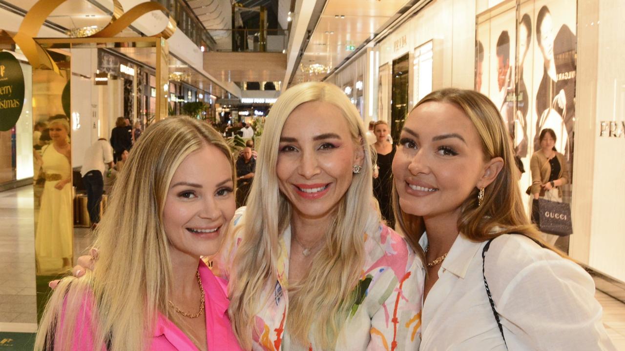 Rebecca Markham, Sibina Murvat and Mila Stan at Pacific Fair Luxury Soiree, Broadbeach. Pic: Regina King