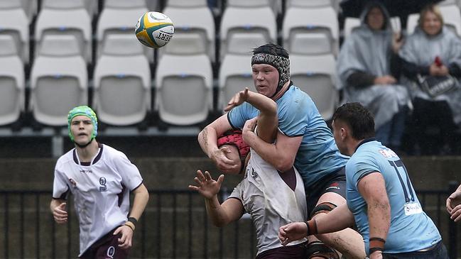 Queensland's Roko Knott and NSW's Will Taylor.