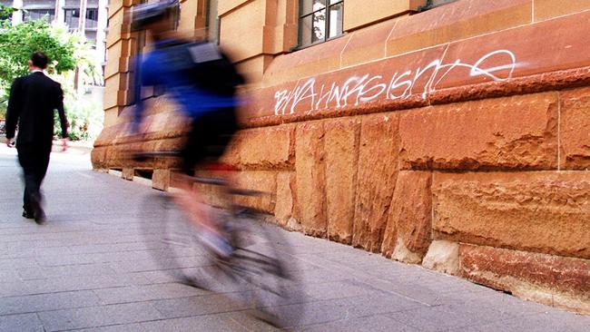 Bikes going at full pace have no place near pedestrians on footpaths.