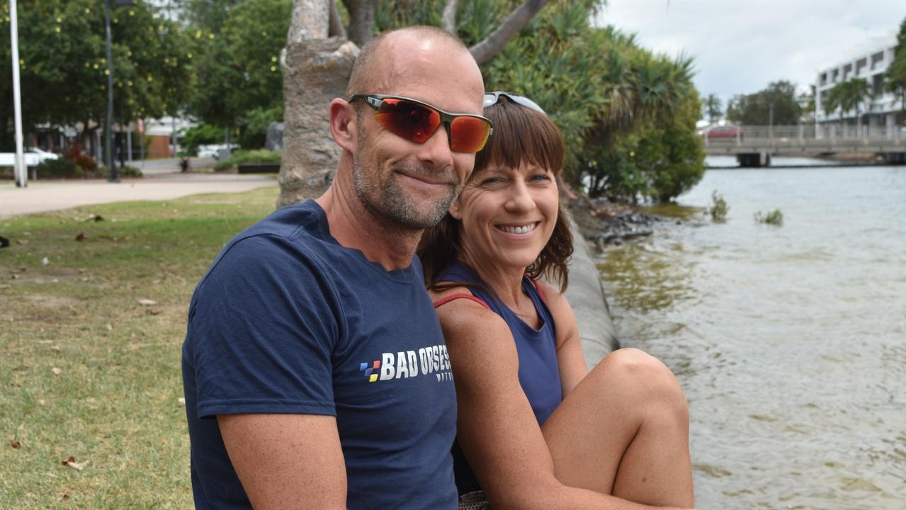 Corey and Melissa Brough in Cotton Tree Park, Maroochydore for Boxing Day. Picture: Sam Turner
