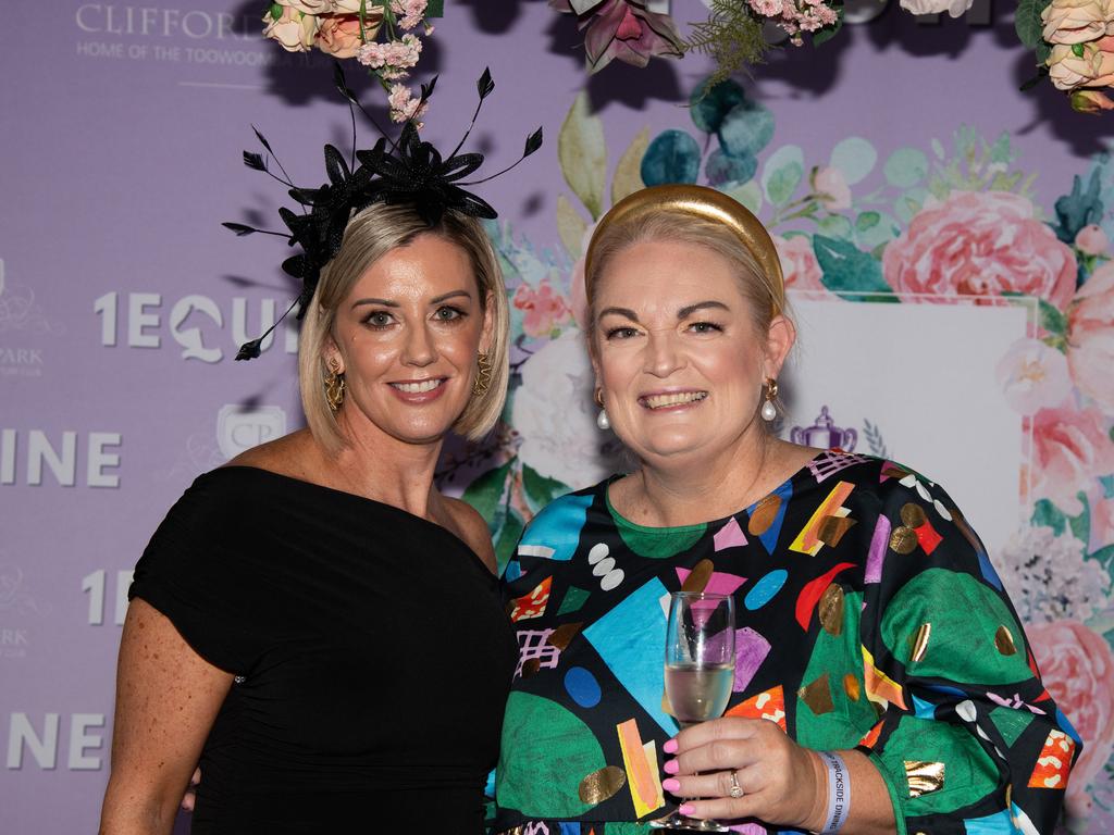 Toni Ross (left) and Tammy Smith. IEquine Toowoomba Weetwood Raceday - Clifford Park Saturday September 28, 2024 Picture: Bev Lacey