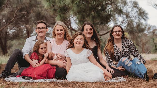 Alison and Kelvin Starke's family, daughter's Katelyn, Taneisha and Amahlia and granddaughters, Addison and Aria and son Bradley and his girlfriend Sophie. Picture: Supplied