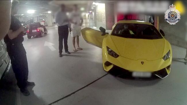 Police impounding Scholz’s Lamborghini. Picture: Instagram